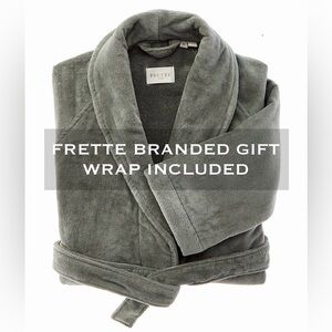 Frette Velour Grey Shawl Collar Robe, Unisex
